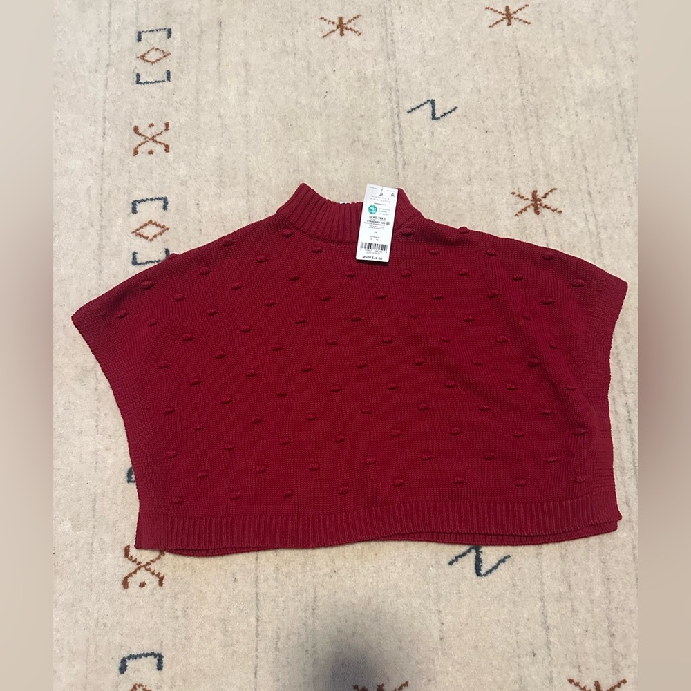 NWT Carters Red Knit Poncho Sweater, SIZS 2T